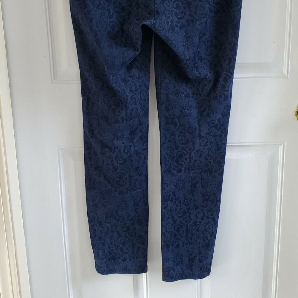 Soft Surroundings Navy Damask Lined Leggings Pants - image 5